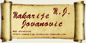 Makarije Jovanović vizit kartica